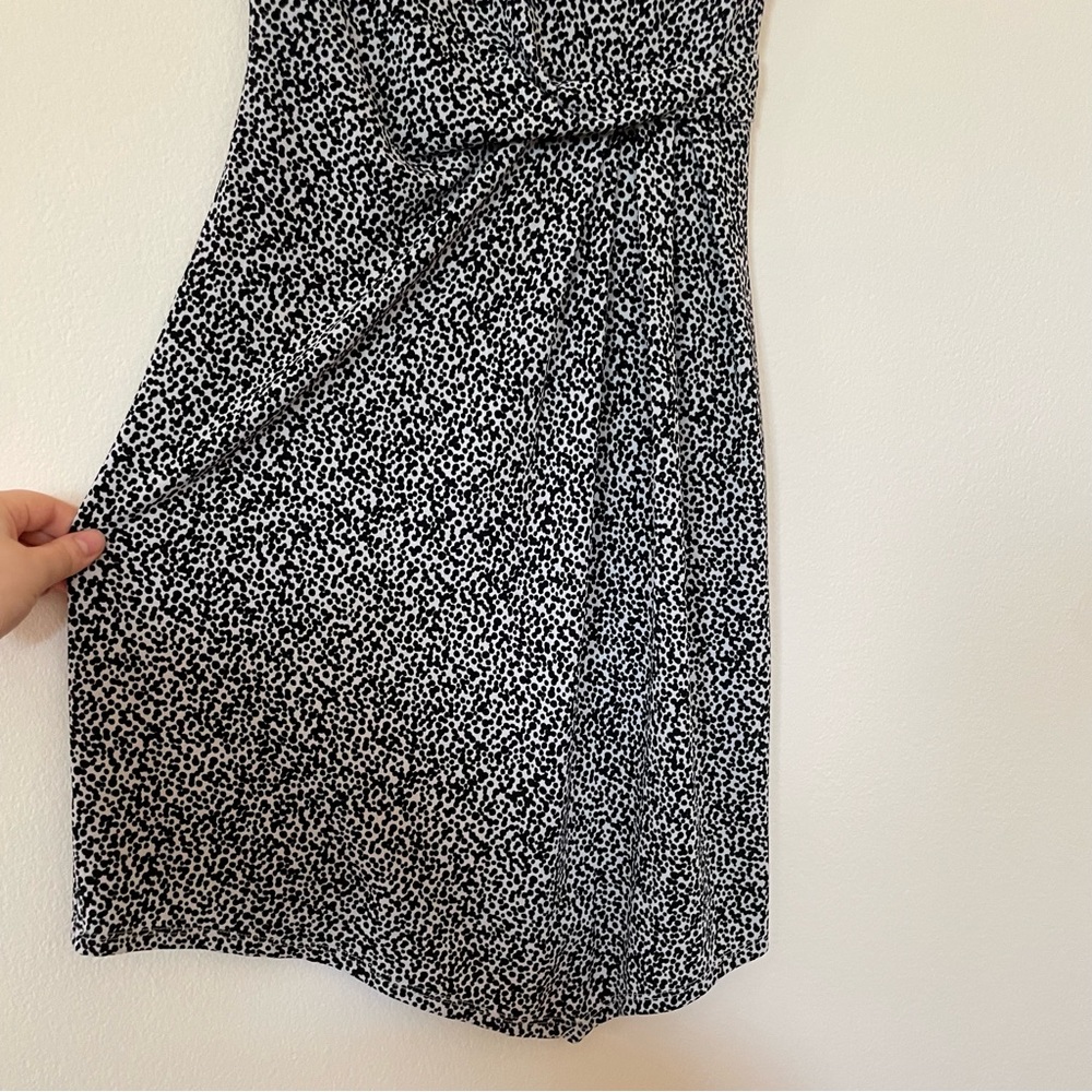 Ann Taylor white and Black Spotted Cap Sleeve Mini Dress XS petite - Picture 4 of 12